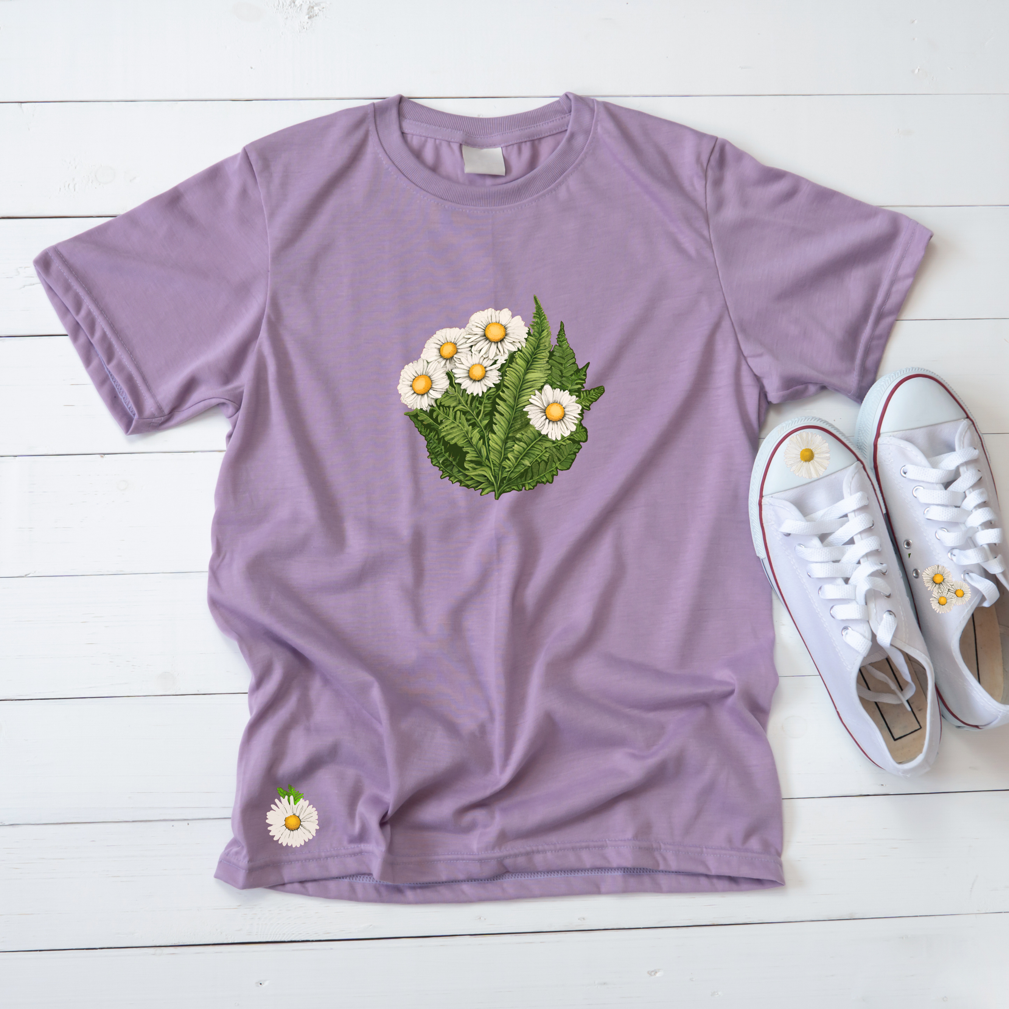 Fern & daisy decals