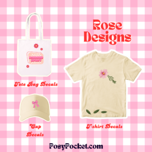 apparel with cute pink flower decals
