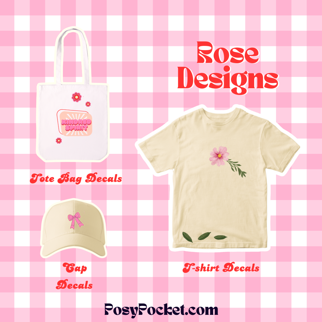 apparel with cute pink flower decals