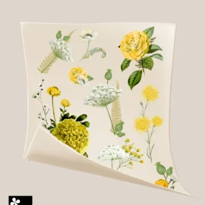 yellow floral decals on sheet