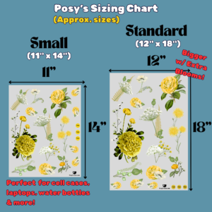 yellow retro flower decal chart