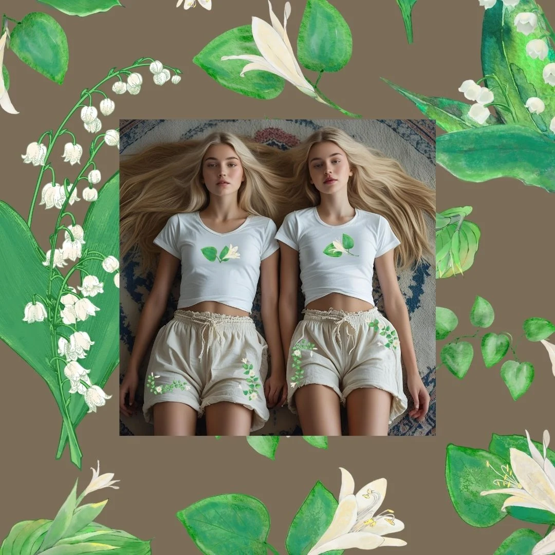 two boho long haired girls laying on floor