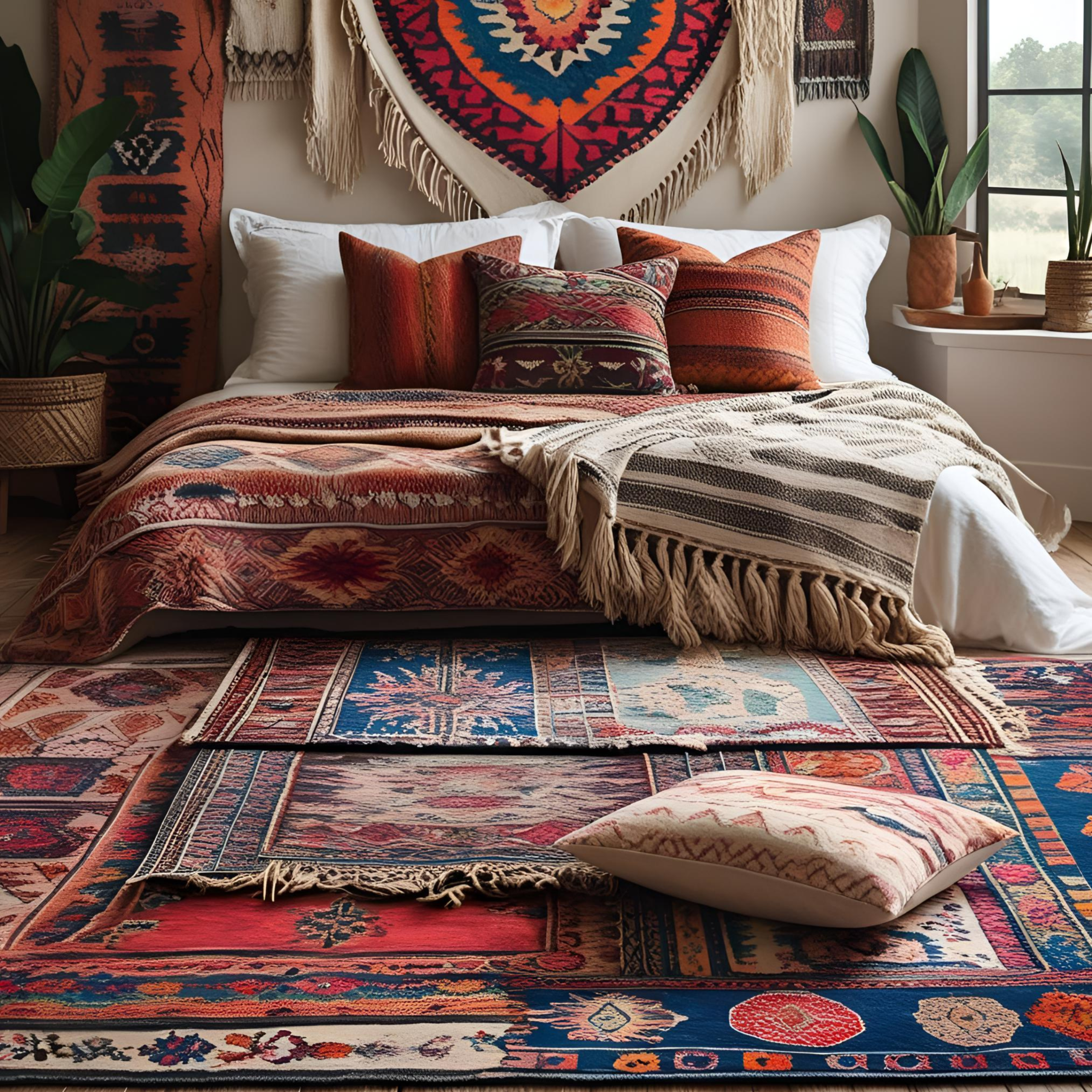 boho floral bedroom