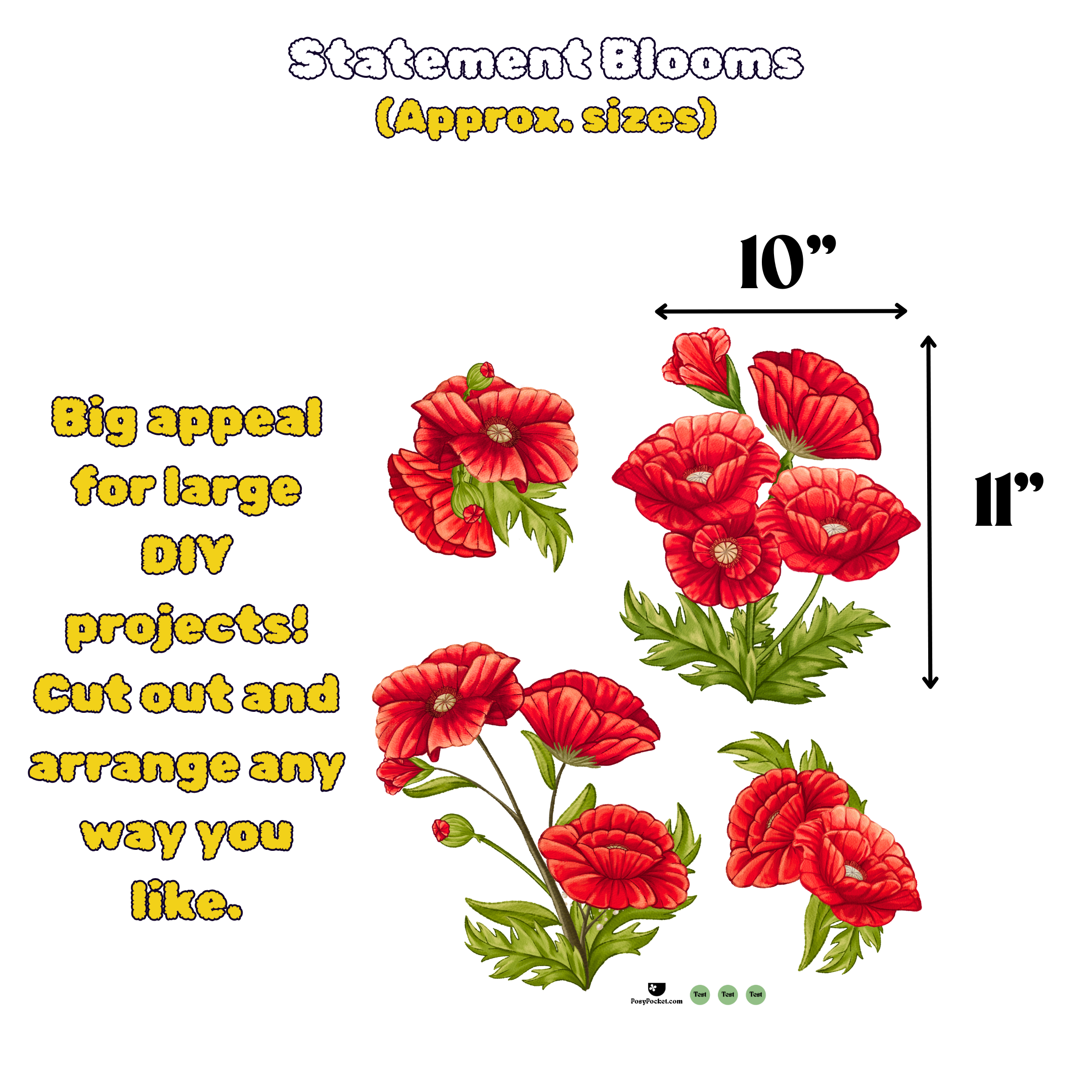 poppy decal size chart