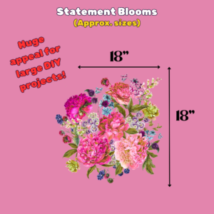 statement peony bloom decal size