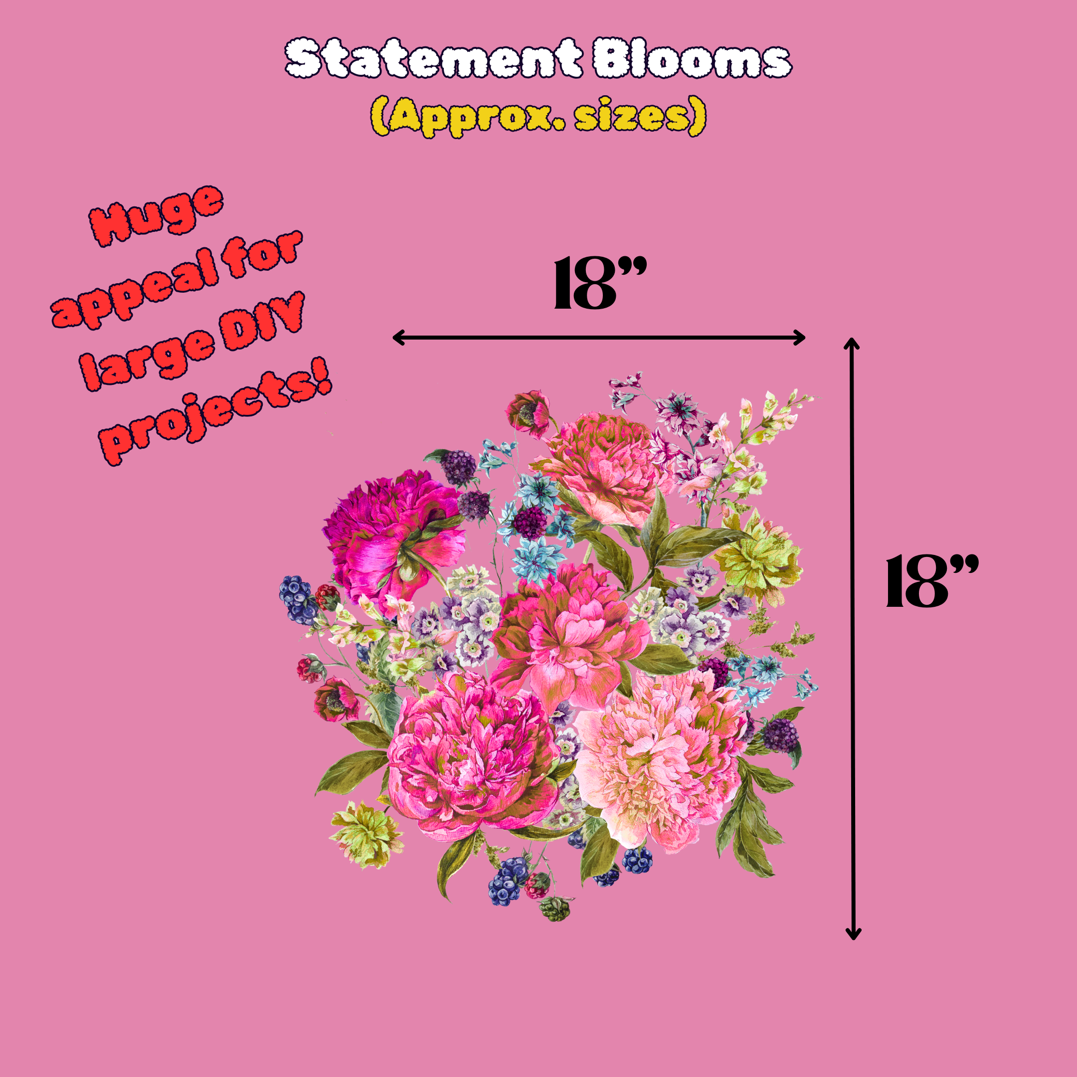 statement peony bloom decal size